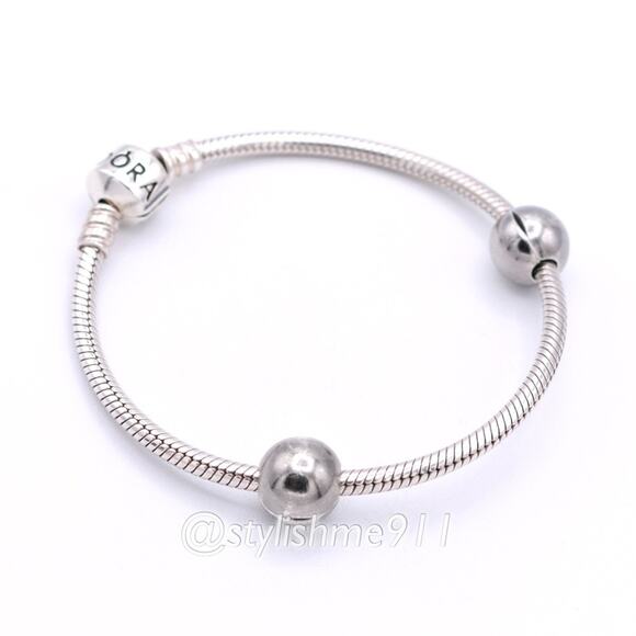 Two Authentic PANDORA Retired Black Rhodium Sphere Clips - 791000BR - Picture 9 of 9